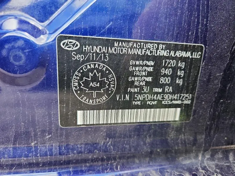 2013 HYUNDAI ELANTRA GLS  