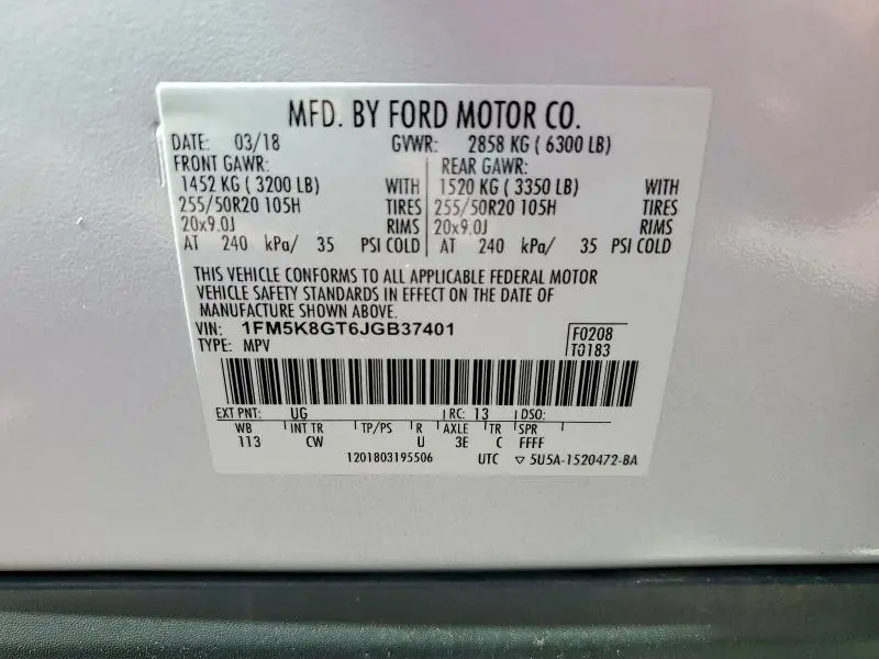 2018 FORD EXPLORER SPORT  