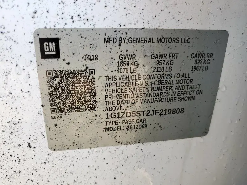 2018 CHEVROLET MALIBU LT  