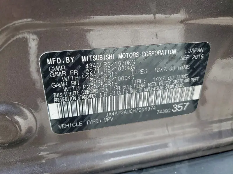 2017 MITSUBISHI OUTLANDER SPORT ES  