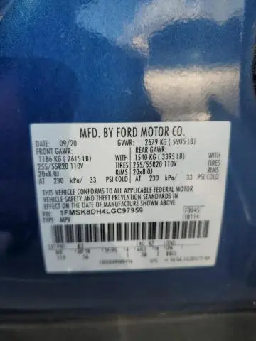 2020 FORD EXPLORER XLT  
