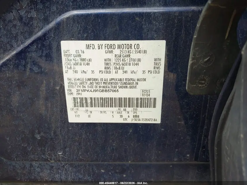 2016 FORD EDGE SEL