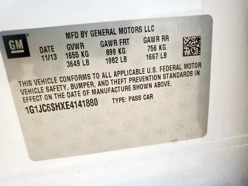 2014 CHEVROLET SONIC LT  