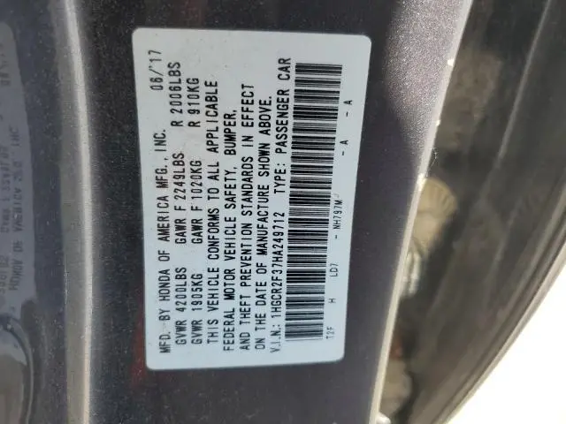 2017 HONDA ACCORD LX  