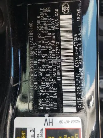 2015 TOYOTA AVALON XLE  