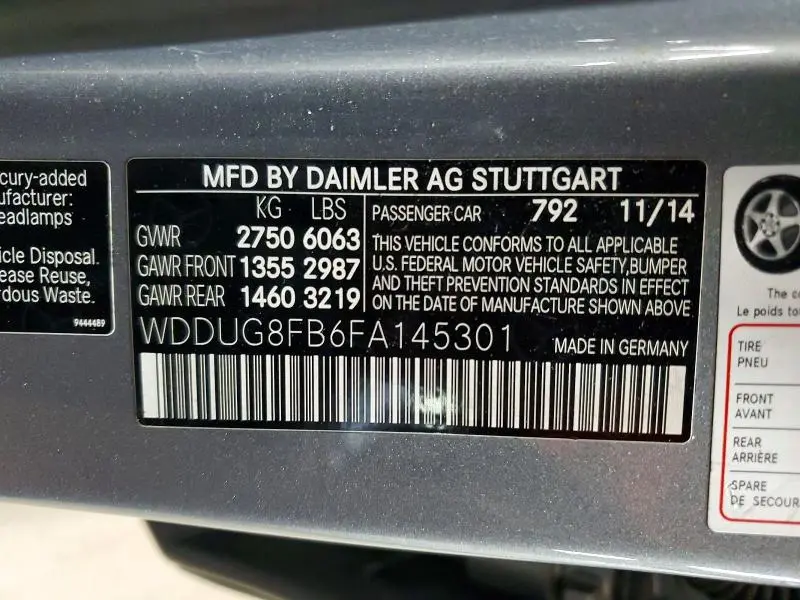 2015 MERCEDES-BENZ S 550 4MATIC  