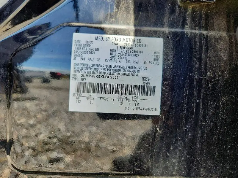 2020 LINCOLN NAUTILUS RESERVE  