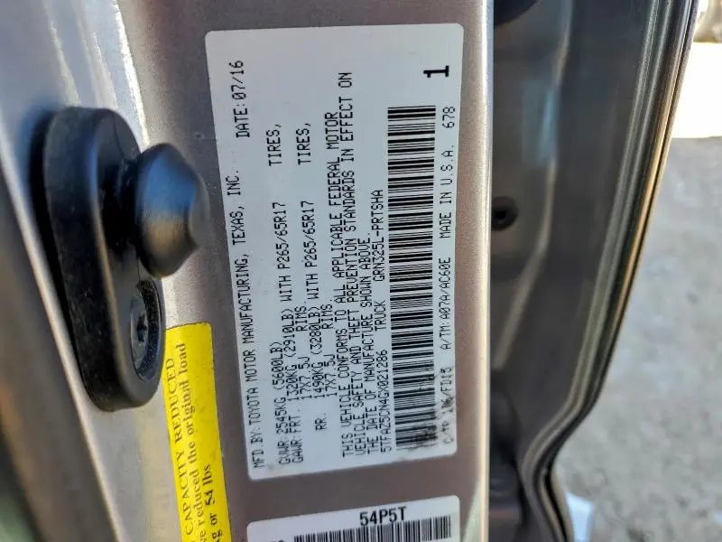 2016 TOYOTA TACOMA DOUBLE CAB  