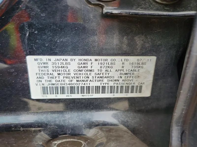 2011 HONDA FIT   