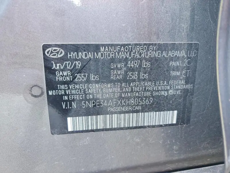 2019 HYUNDAI SONATA SPORT  