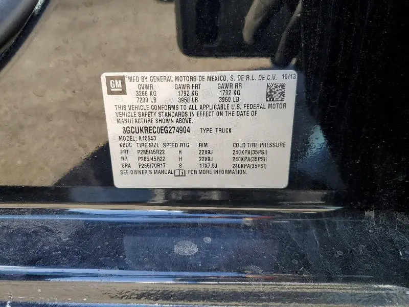 2014 CHEVROLET SILVERADO K1500 LT  