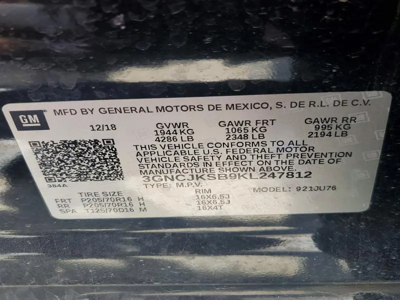 2019 CHEVROLET TRAX LS  