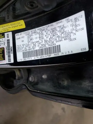 2012 TOYOTA TACOMA DOUBLE CAB  