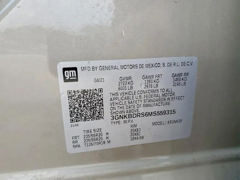 2021 CHEVROLET BLAZER 3LT  