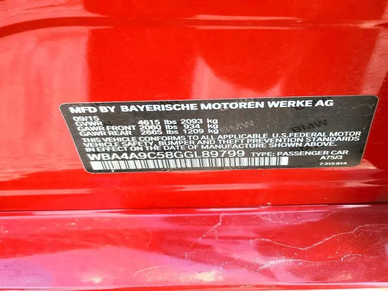 2016 BMW 428 I GRAN COUPE SULEV  
