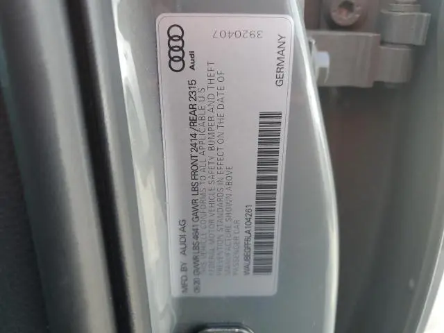 2020 AUDI A3 S-LINE PREMIUM  