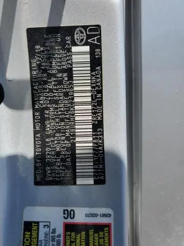 2019 TOYOTA COROLLA L  