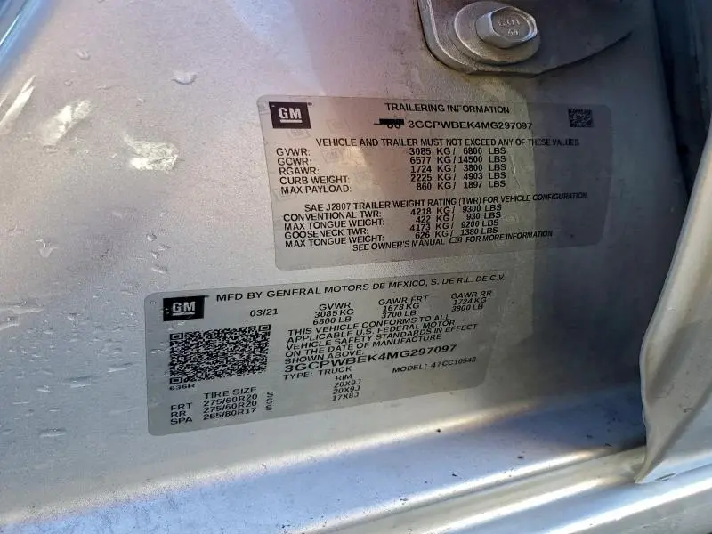 2021 CHEVROLET SILVERADO C1500 CUSTOM  