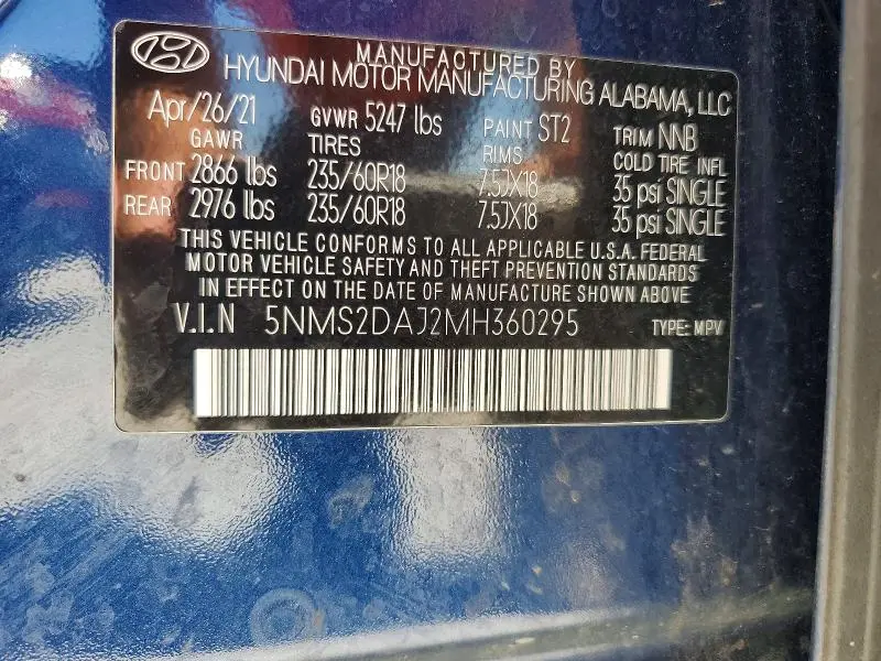 2021 HYUNDAI SANTA FE SEL  