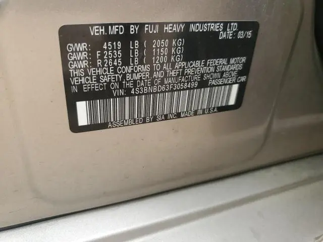 2015 SUBARU LEGACY 2.5I PREMIUM  