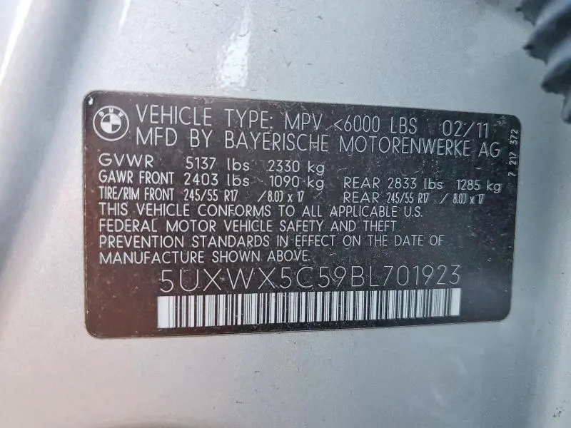2011 BMW X3 XDRIVE28I  