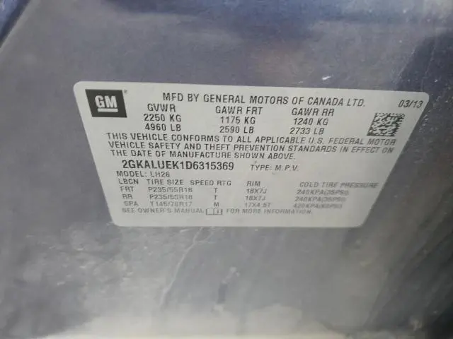 2013 GMC TERRAIN SLT  