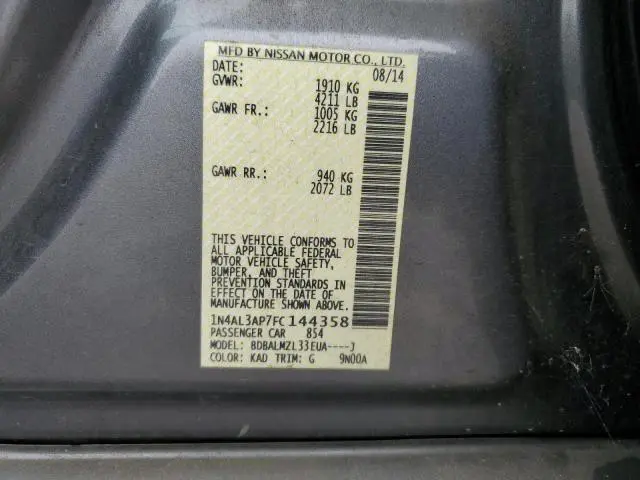 2015 NISSAN ALTIMA 2.5  