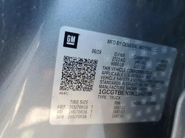 2019 CHEVROLET COLORADO   