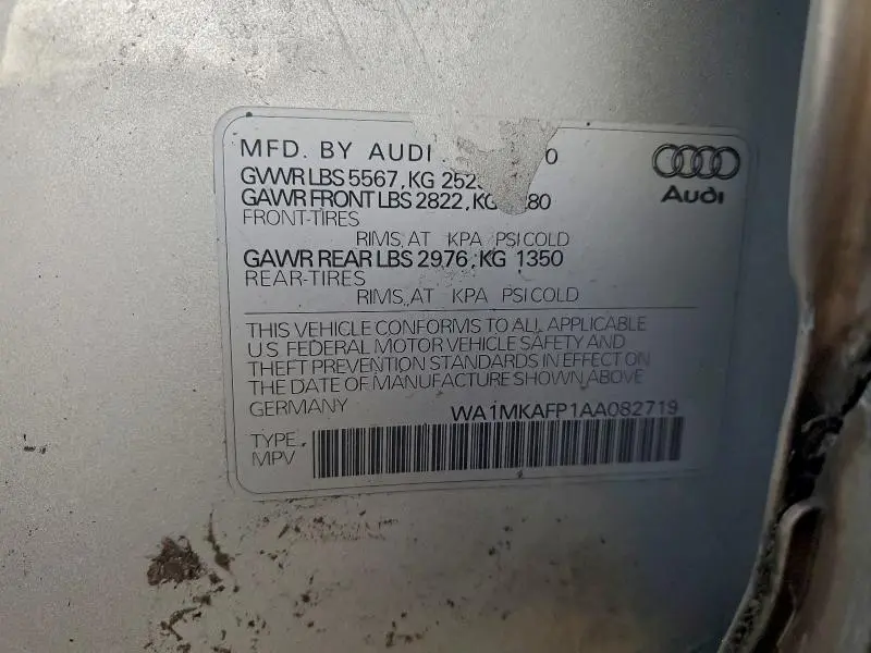 2010 AUDI Q5 PREMIUM PLUS  