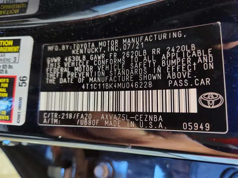 2021 TOYOTA CAMRY LE  