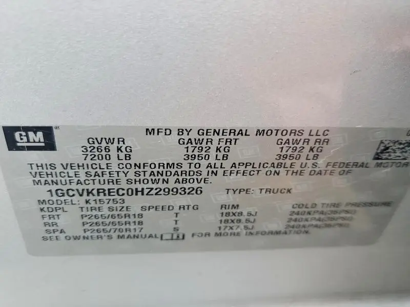 2017 CHEVROLET SILVERADO K1500 LT  