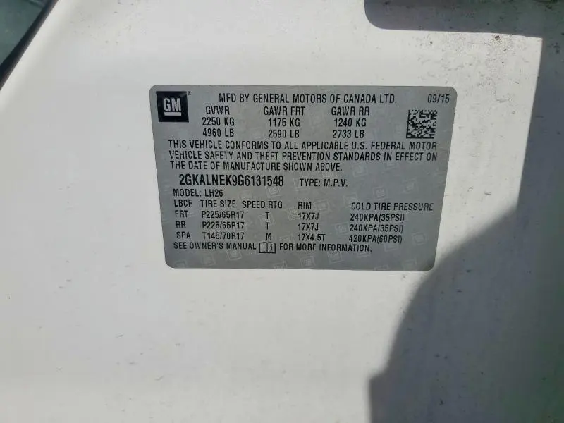 2016 GMC TERRAIN SLE  