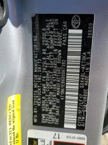 2013 TOYOTA AVALON BASE  