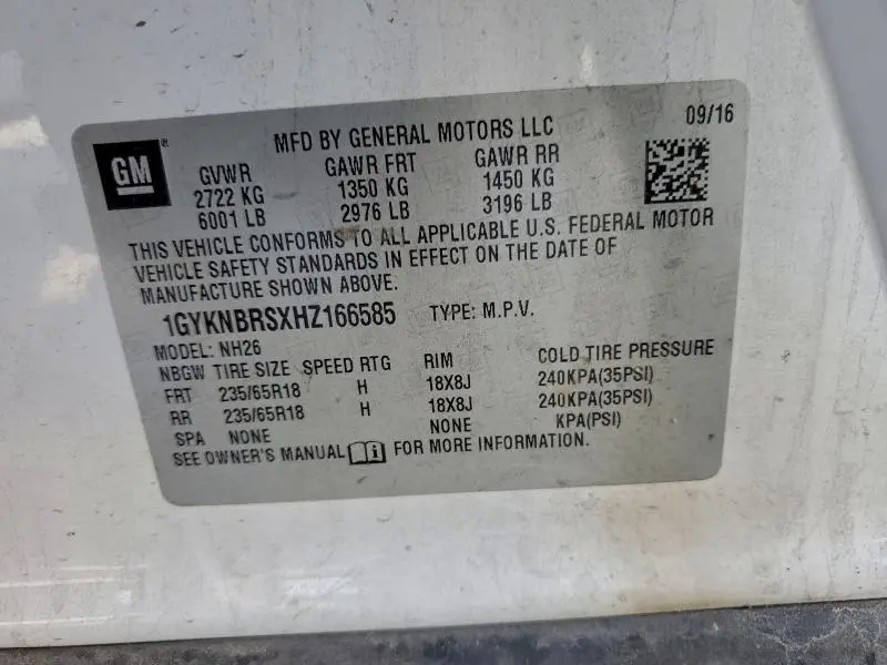 2017 CADILLAC XT5 LUXURY  