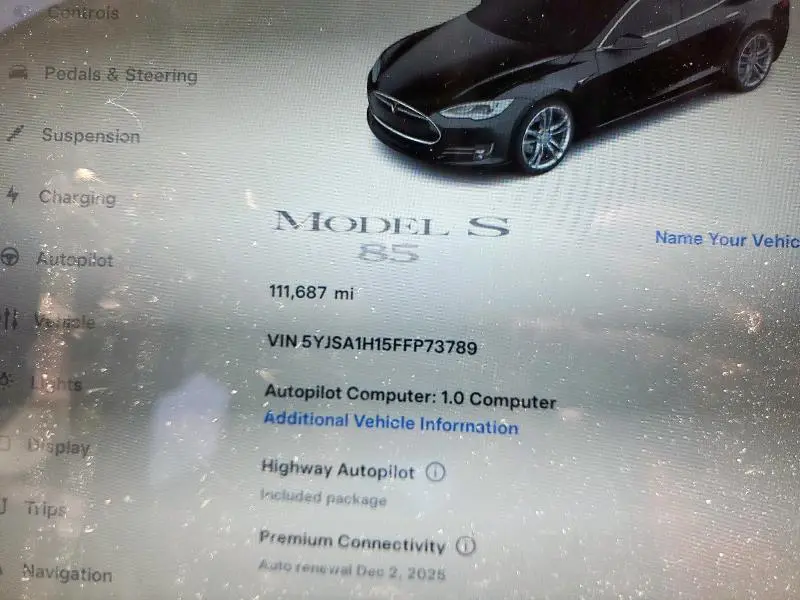 2015 TESLA MODEL S 85  