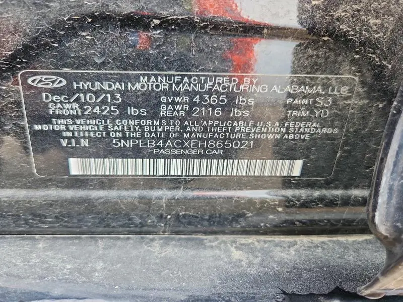 2014 HYUNDAI SONATA GLS  