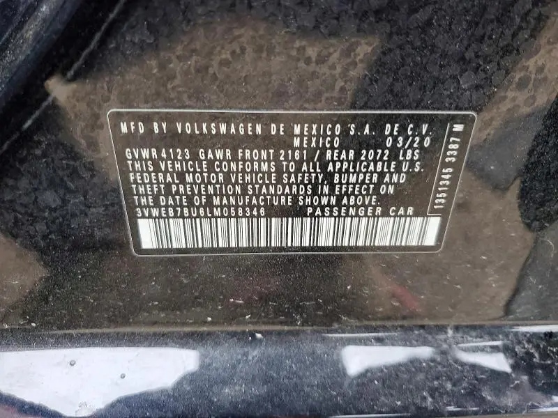 2020 VOLKSWAGEN JETTA SEL  
