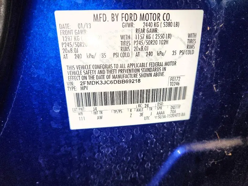 2013 FORD EDGE SEL  