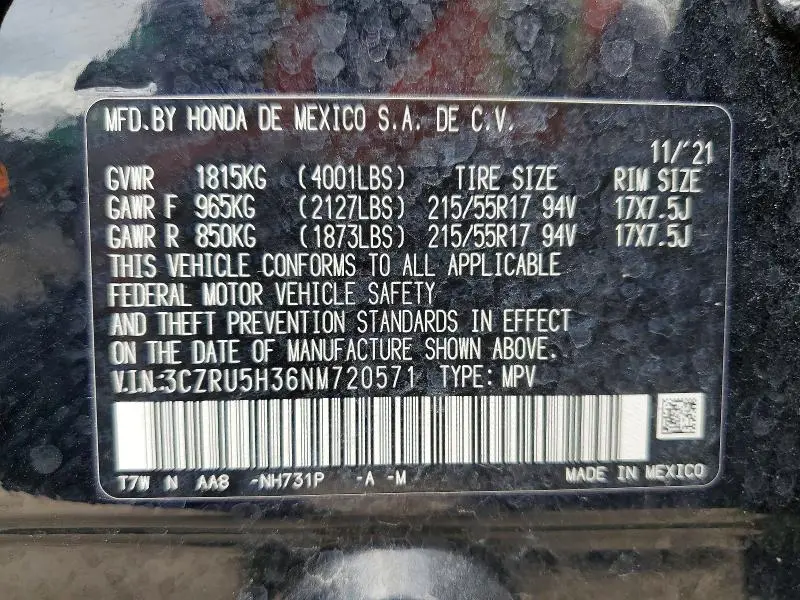 2022 HONDA HR-V LX  
