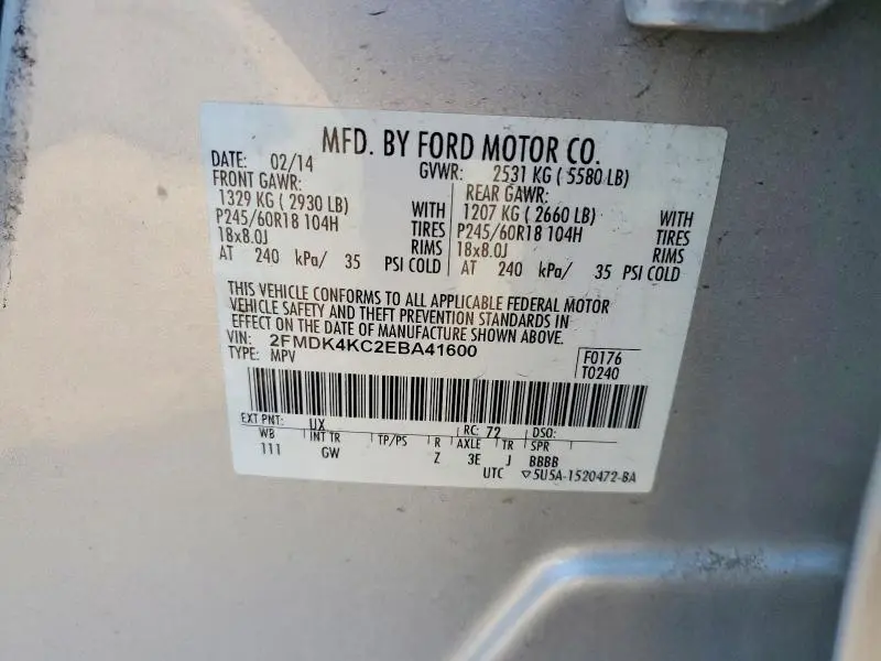 2014 FORD EDGE LIMITED  
