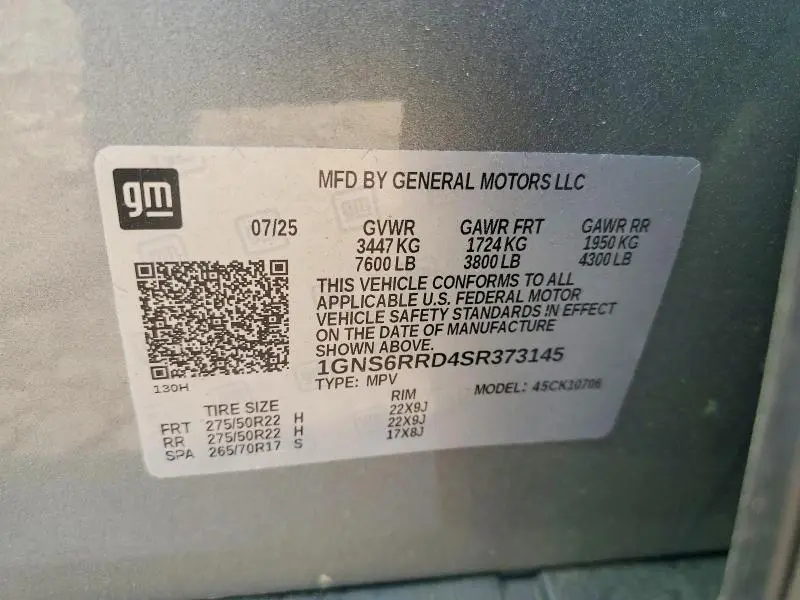 2025 CHEVROLET TAHOE K1500 RST  