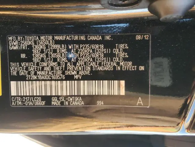 2013 LEXUS RX 350 BASE  