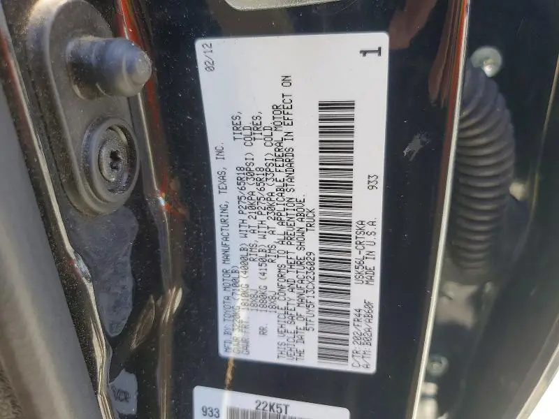2012 TOYOTA TUNDRA DOUBLE CAB SR5  