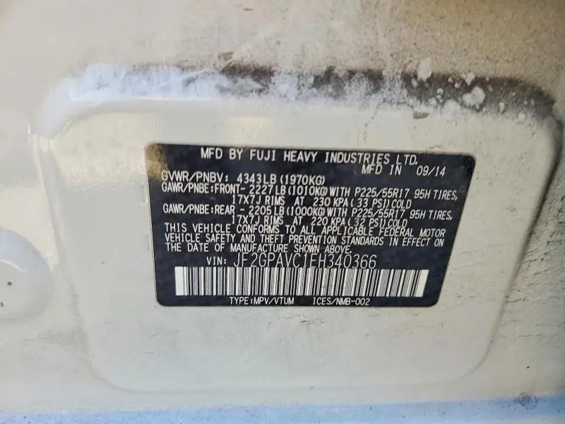 2014 SUBARU XV CROSSTREK 2.0 PREMIUM  