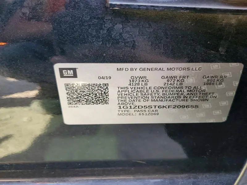 2019 CHEVROLET MALIBU LT  
