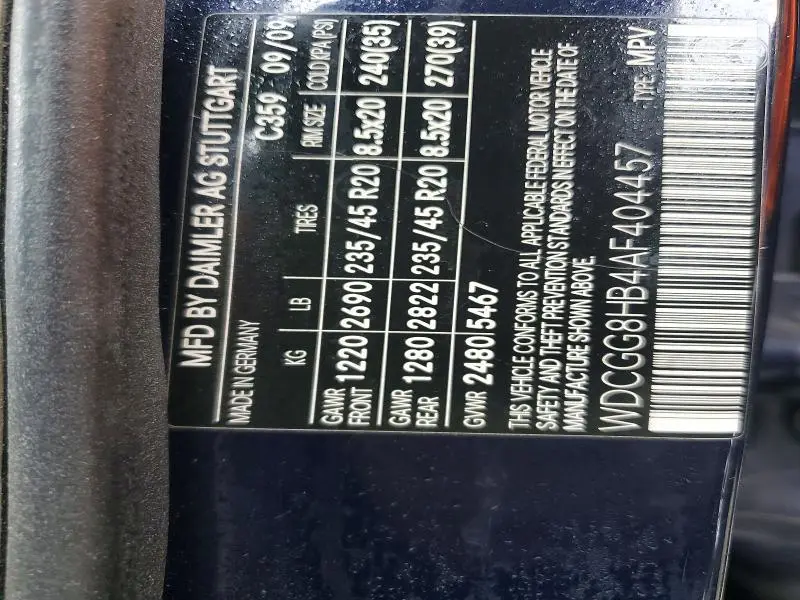 2010 MERCEDES-BENZ GLK 350 4MATIC  