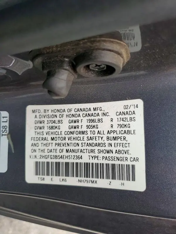 2014 HONDA CIVIC LX  