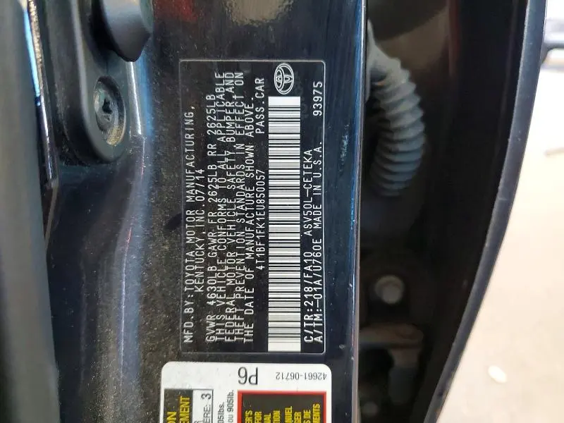 2014 TOYOTA CAMRY L  