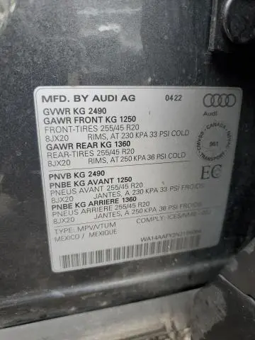 2022 AUDI Q5 SPORTBACK PREMIUM 45  