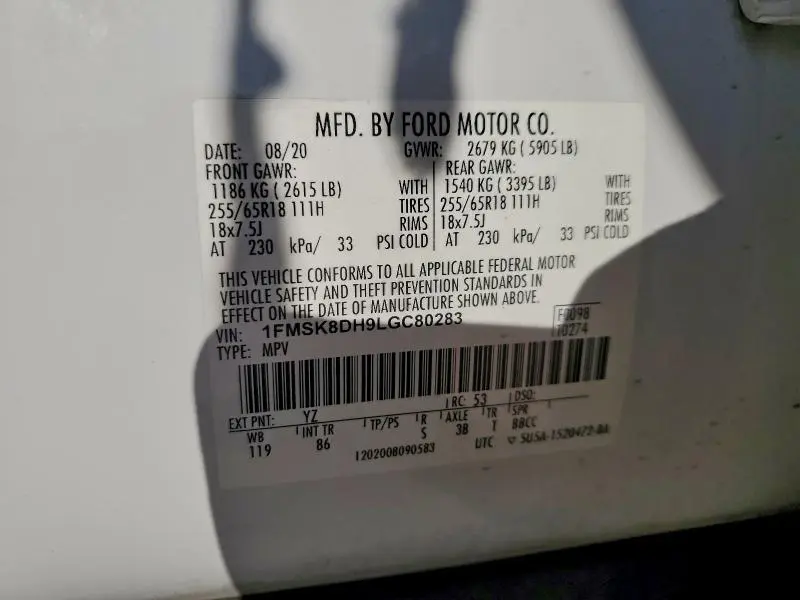 2020 FORD EXPLORER XLT  